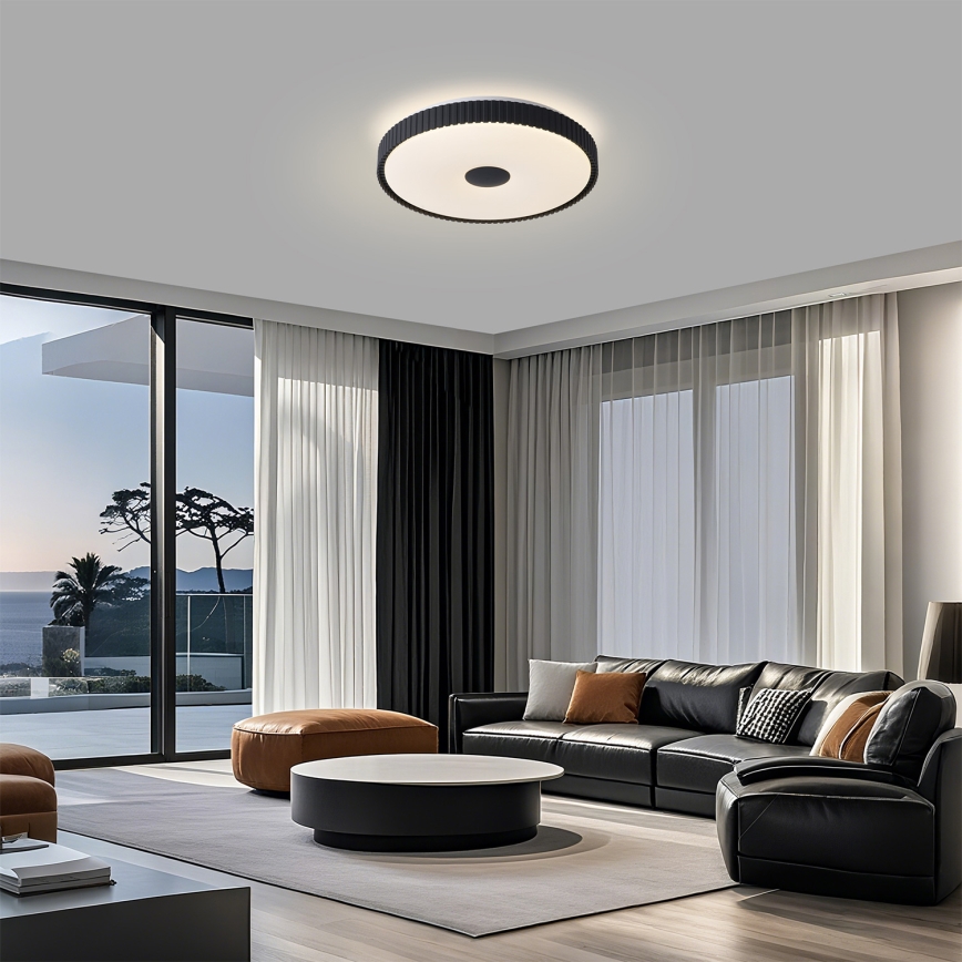 Brilagi - hämardatav LED-laelamp CORVO LED/72W/230V 3000-6000K must, läbimõõt 50 cm + kaugjuhtimispult