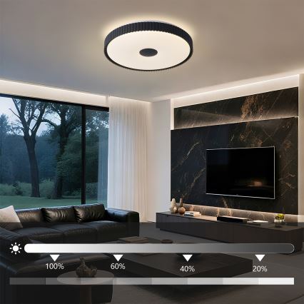 Brilagi - hämardatav LED-laelamp CORVO LED/72W/230V 3000-6000K must, läbimõõt 50 cm + kaugjuhtimispult