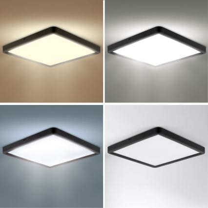 Brilagi - hämardatav LED-laelamp ESTELA SQUARE LED/36W/230V 3000-6500K 31x31 cm must + kaugjuhtimispult