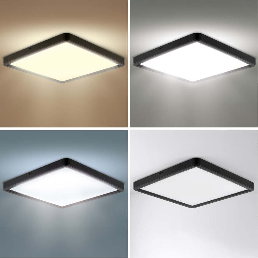Brilagi - hämardatav LED-laelamp ESTELA SQUARE LED/36W/230V 3000-6500K 31x31 cm must + kaugjuhtimispult