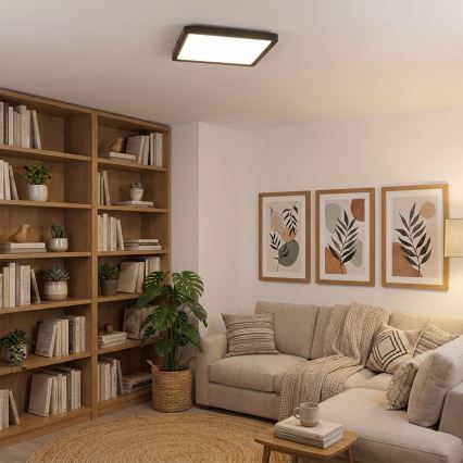 Brilagi - hämardatav LED-laelamp ESTELA SQUARE LED/36W/230V 3000-6500K 31x31 cm must + kaugjuhtimispult