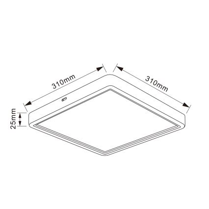 Brilagi - hämardatav LED-laelamp ESTELA SQUARE LED/36W/230V 3000-6500K 31x31 cm must + kaugjuhtimispult