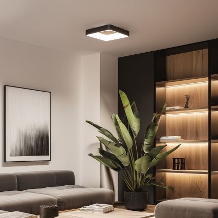 Brilagi - LED hämardatav laelamp FALCON II LED/80W/230V 3000-6500K 40x40 cm must + kaugjuhtimispult