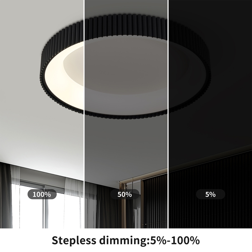 Brilagi - LED-hämaratav laelamp FALCON MODERN LED/54W/230V 3000–6500 K läbimõõt 60 cm must + kaugjuhtimispult