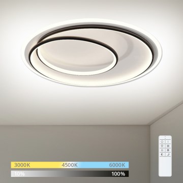 Brilagi - LED-hämardatav laelamp FLARE LED/38 W/230 V 3000–6000 K Ø 48 cm must/valge + kaugjuhtimispult