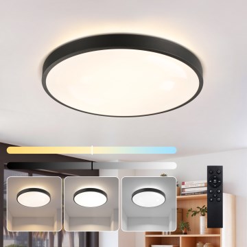Brilagi - LED hämardatav laelamp GLASS POOL DOUBLE LED/60W/230V 3000-6000K 50 cm must + kaugjuhtimispult