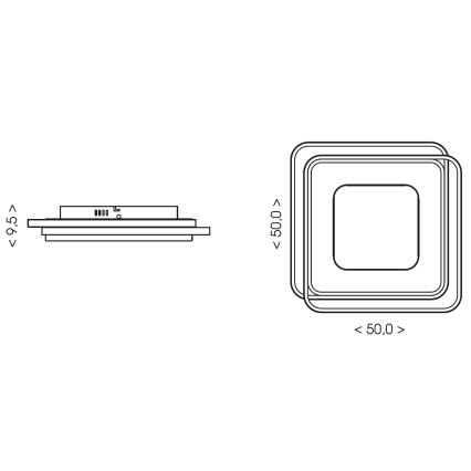 Brilagi - hämardatav laelamp IRIS LED/102W/230V 3000-6000K 50x50 cm must + kaugjuhtimispult
