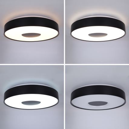 Brilagi - Hämardatav laevalgusti JAMIS LED/48W/230V 3000-6500K Ø 39 cm must + kaugjuhtimispult