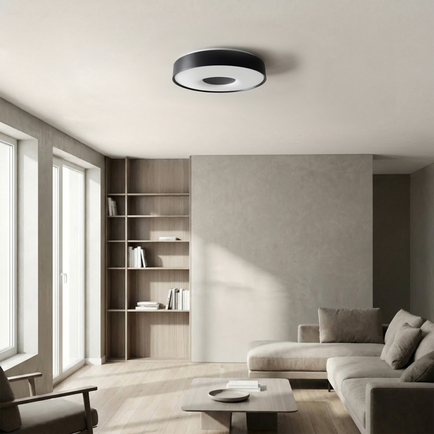 Brilagi - Hämardatav laevalgusti JAMIS LED/48W/230V 3000-6500K Ø 39 cm must + kaugjuhtimispult