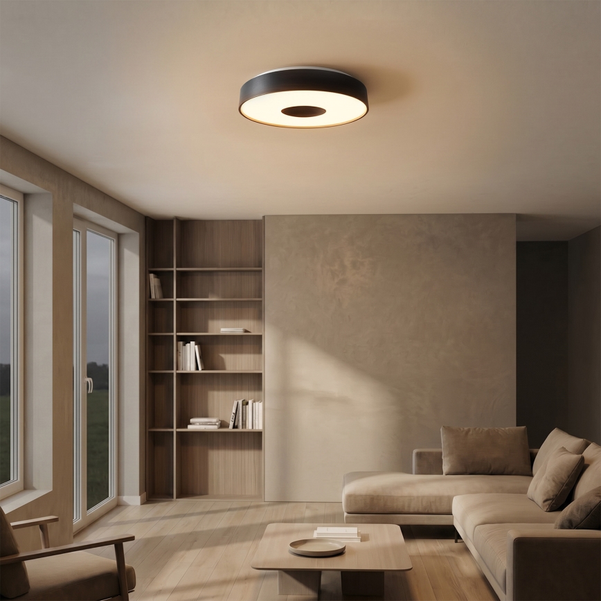 Brilagi - Hämardatav laevalgusti JAMIS LED/48W/230V 3000-6500K Ø 39 cm must + kaugjuhtimispult