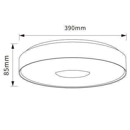 Brilagi - Hämardatav laevalgusti JAMIS LED/48W/230V 3000-6500K Ø 39 cm must + kaugjuhtimispult