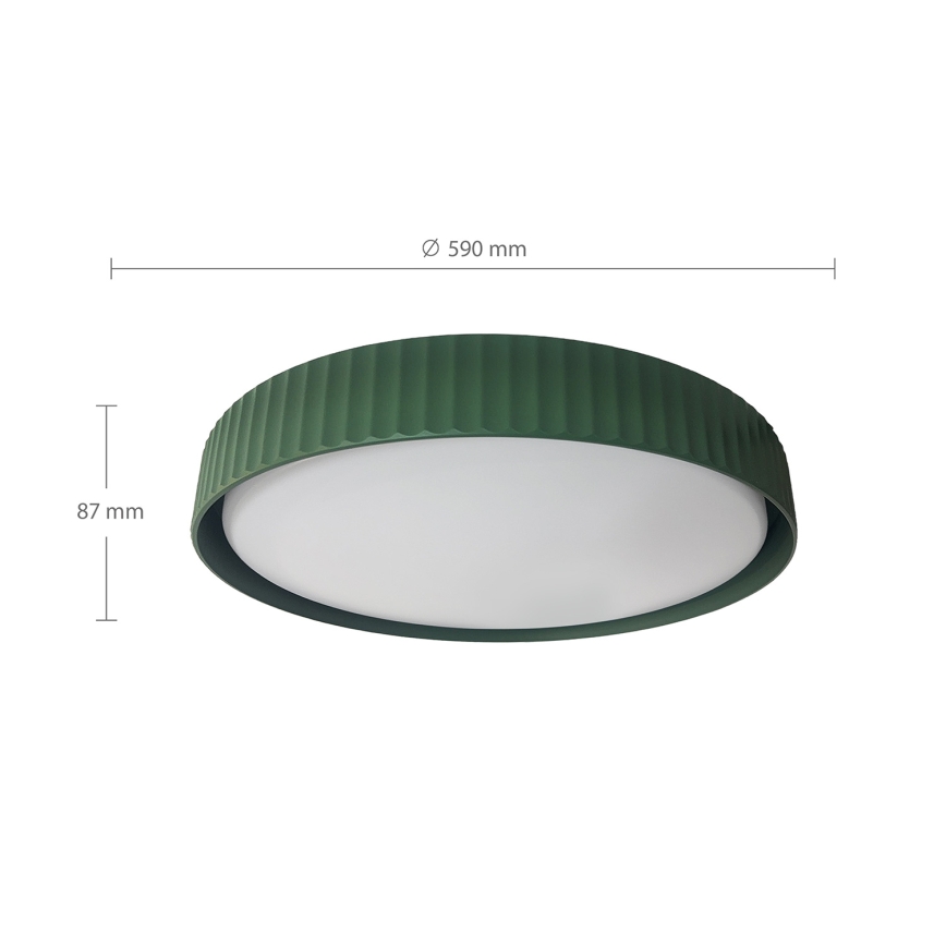 Brilagi - hämardatav LED-laevalgusti LUCIA LED/60W/230V 3000-6500K läbimõõt 59 cm roheline + kaugjuhtimispultiga