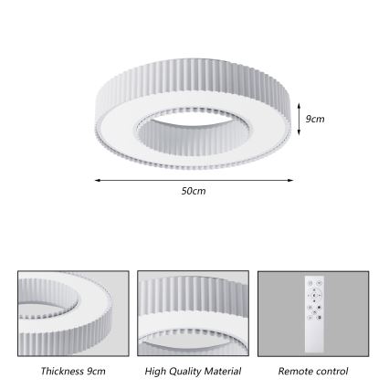Brilagi - LED Hämardatav laelamp LUMIX LED/48W/230V 3000-6000K valge läbimõõt 50 cm + kaugjuhtimispult