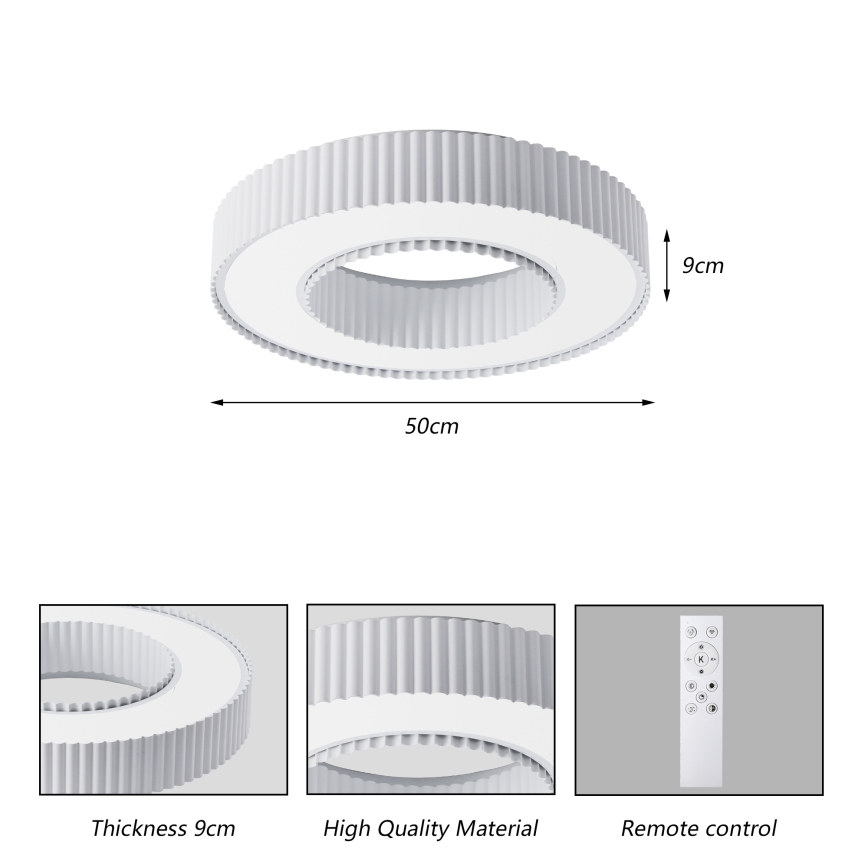 Brilagi - LED Hämardatav laelamp LUMIX LED/48W/230V 3000-6000K valge läbimõõt 50 cm + kaugjuhtimispult
