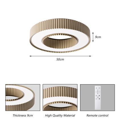 Brilagi - LUMIX hämardatav LED-laelamp LED/48W/230V 3000-6000K beež, läbimõõt 50 cm + kaugjuhtimispult