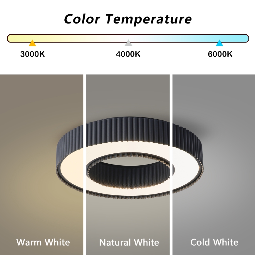 Brilagi - LED-hämardatav laelamp LUMIX LED/48W/230V 3000–6000K must Ø 50 cm + kaugjuhtimispult