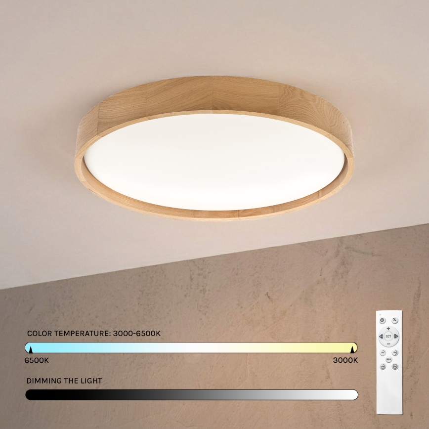 Brilagi - hämardatav LED-laelamp MANAROLA REMOTE LED/36W/230V 3000-6500K läbimõõt 51 cm tamm + kaugjuhtimispult