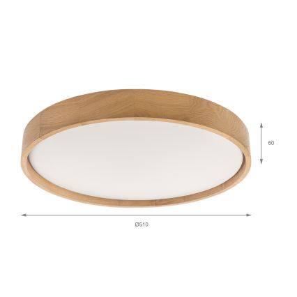 Brilagi - hämardatav LED-laelamp MANAROLA REMOTE LED/36W/230V 3000-6500K läbimõõt 51 cm tamm + kaugjuhtimispult