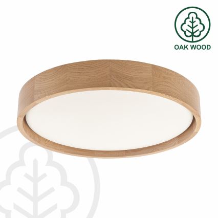 Brilagi - Hämardatav LED-laelamp MANAROLA SMART LED/24W/230V 3000-6000K Wi-Fi Tuya Beacon, läbimõõt 41 cm, tamm + kaugjuhtimispult