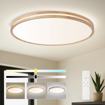 BRILAGI - LED hämardatav laelamp MOLINA LED/128W/230V 3000-6000K tamm läbimõõt 100 cm + kaugjuhtimispult