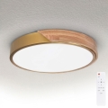 BRILAGI - LED hämardatav laelamp PILANA LED/48W/230V 3000-6500K tamm/kuldne, läbimõõt 40 cm + kaugjuhtimispult
