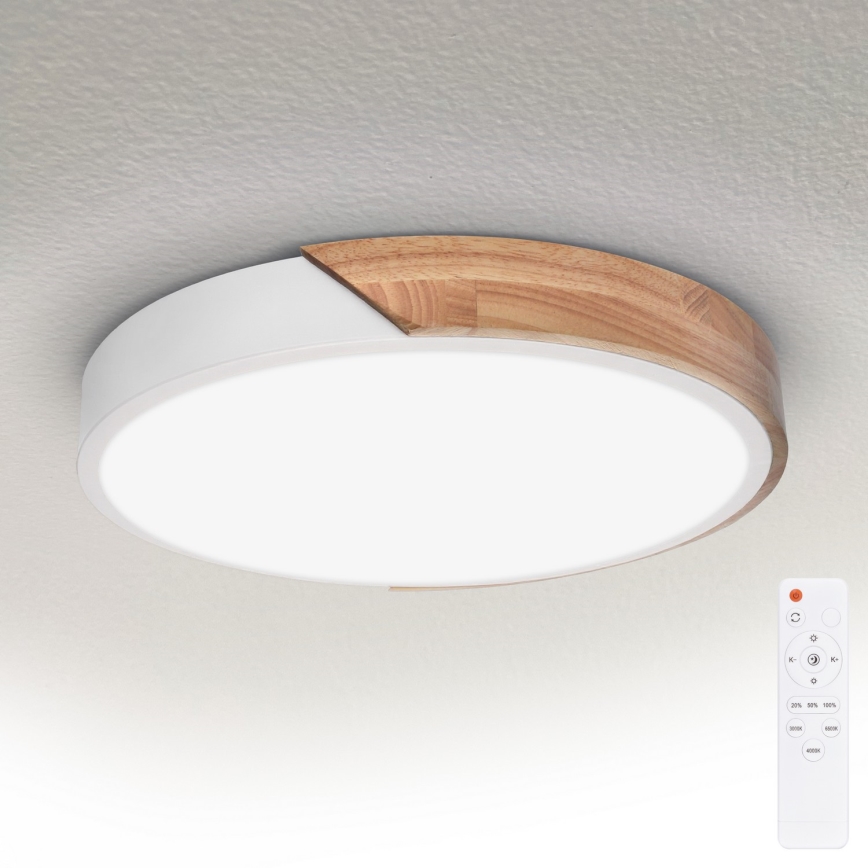 Brilagi - LED hämardatav laelamp PILANA LED/48W/230V tamm/valge läbimõõt 40 cm + kaugjuhtimispult
