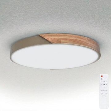 BRILAGI - LED Hämardatav laelamp PILANA LED/60W/230V 3000-6500K tamm/beež läbimõõt 60 cm + kaugjuhtimispult