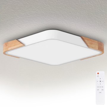 Brilagi - LED hämardatav laelamp PILANA LED/60W/230V 3000-6500K tamm/valge 56x56 cm + kaugjuhtimispult