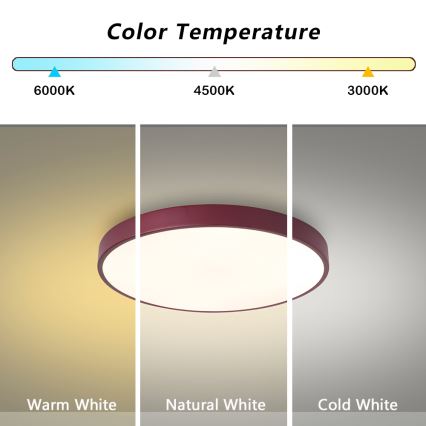 Brilagi - hämardatav laelamp POOL LED/36W/230V 3000-6000K Ø 30 cm bordoo + kaugjuhtimispult