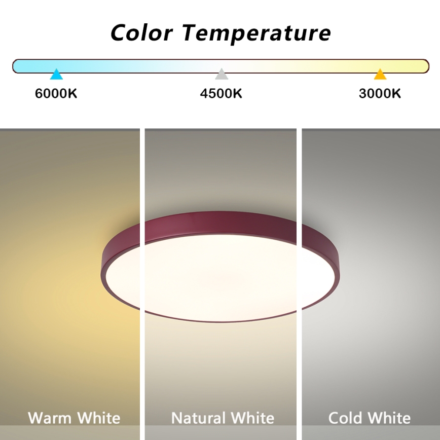 Brilagi - hämardatav laelamp POOL LED/36W/230V 3000-6000K Ø 30 cm bordoo + kaugjuhtimispult