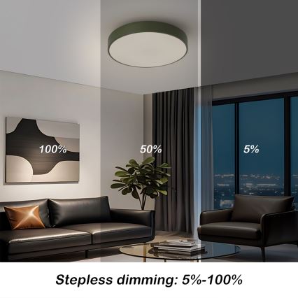 Brilagi - hämardatav LED-laelamp POOL LED/36W/230V 3000-6000K läbimõõt 30 cm roheline + kaugjuhtimispult