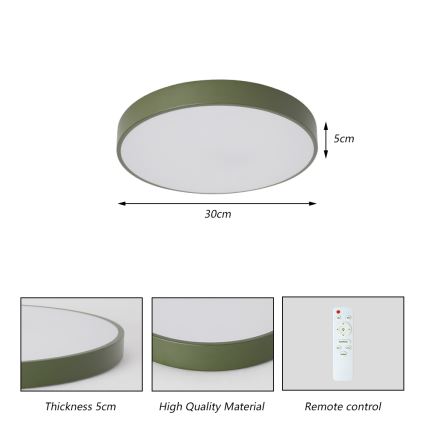 Brilagi - hämardatav LED-laelamp POOL LED/36W/230V 3000-6000K läbimõõt 30 cm roheline + kaugjuhtimispult