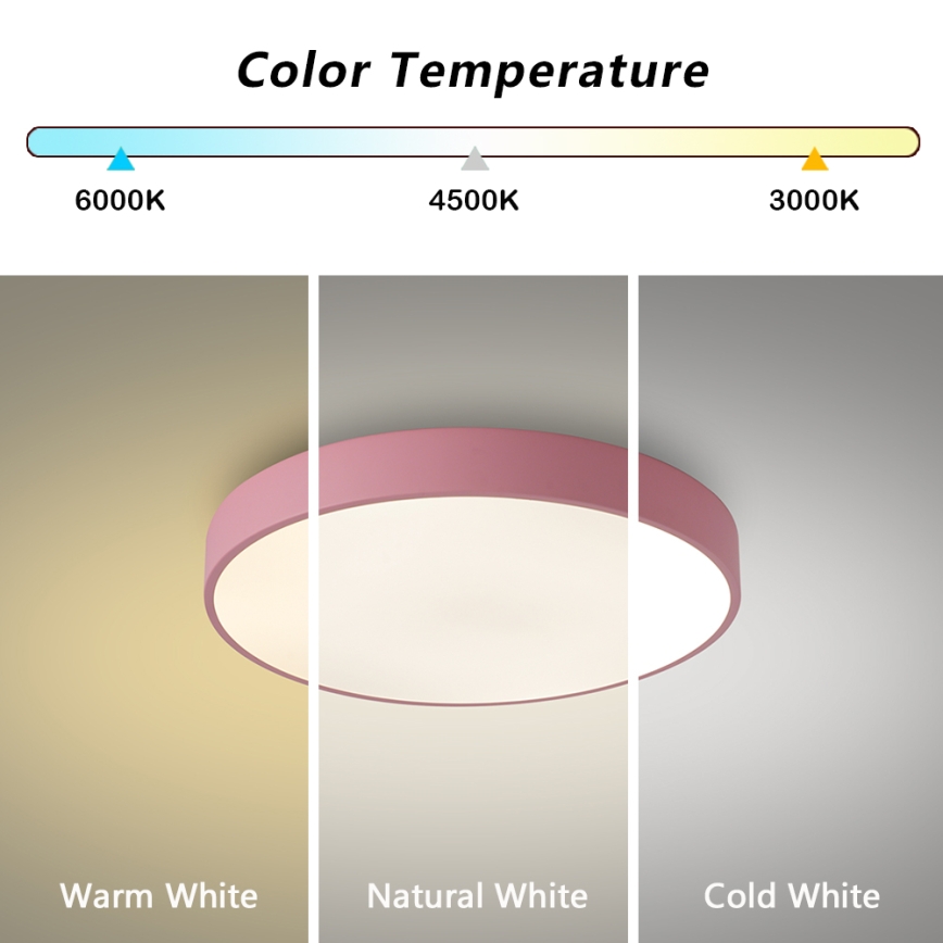 Brilagi - hämardatav LED-laevalgusti POOL LED/36W/230V 3000-6000K läbimõõt 30 cm roosa + kaugjuhtimispult