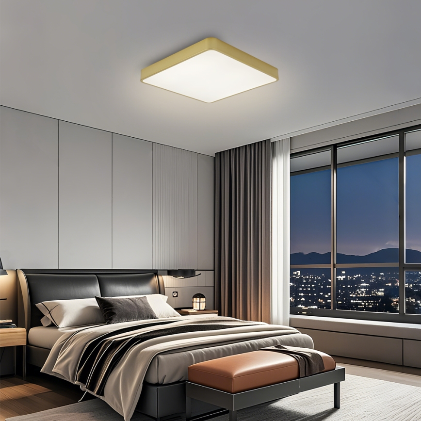 Brilagi - LED-hämardatav laelamp POOL LED/36W/230V 3000-6000K 40x40 cm kuldne + kaugjuhtimispult