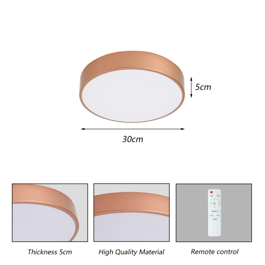 BRILAGI - Hämardatav LED-laelamp POOL LED/36W/230V 3000-6000K läbimõõt 30 cm pronks + kaugjuhtimispult