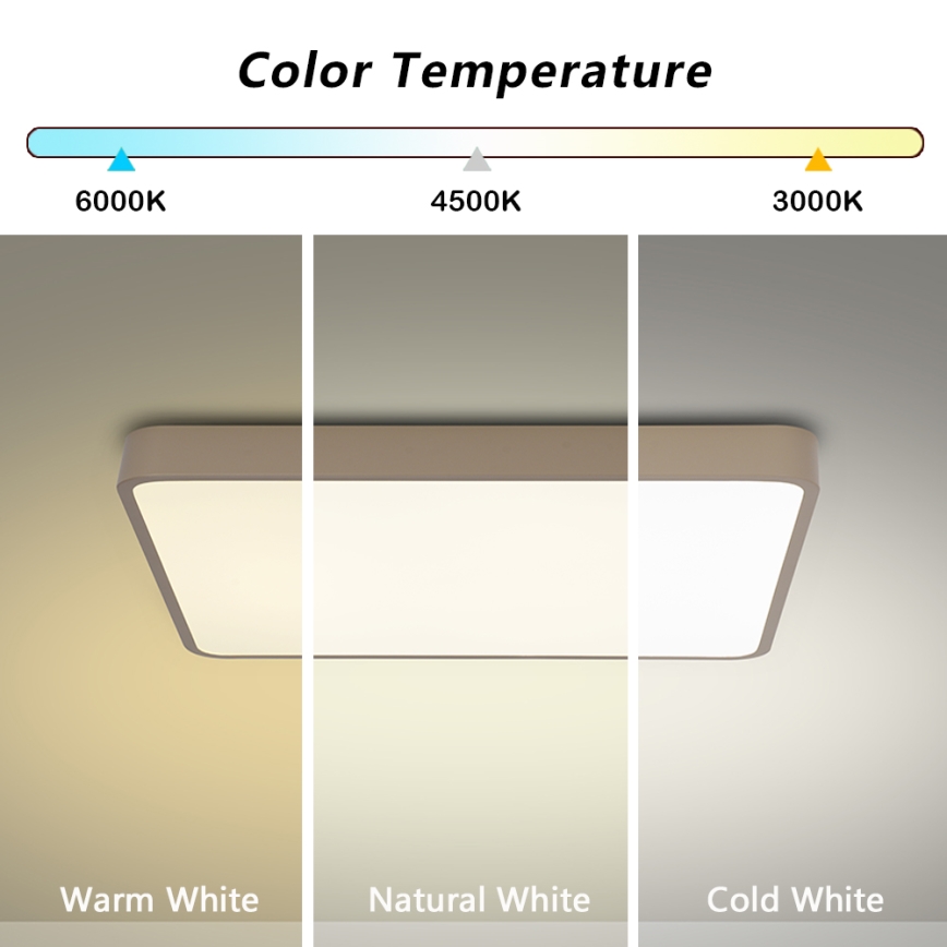Brilagi - LED hämardatav laevalgusti POOL LED/48W/230V 3000-6000K 50x50 cm beež + kaugjuhtimispult