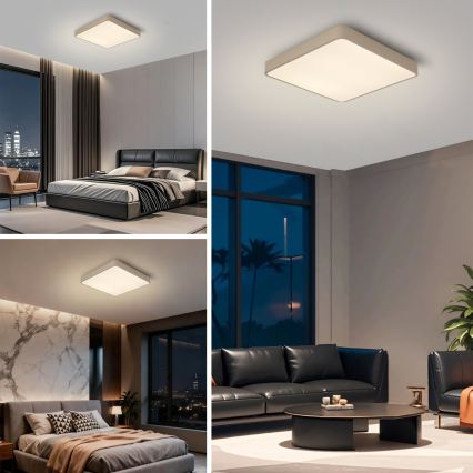 Brilagi - LED hämardatav laevalgusti POOL LED/48W/230V 3000-6000K 50x50 cm beež + kaugjuhtimispult