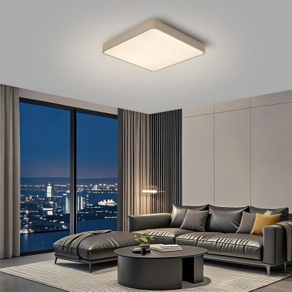 Brilagi - LED hämardatav laevalgusti POOL LED/48W/230V 3000-6000K 50x50 cm beež + kaugjuhtimispult