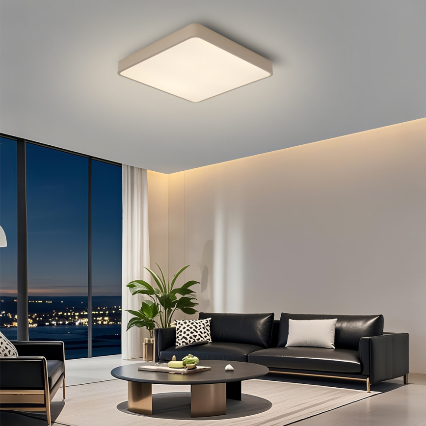 Brilagi - LED hämardatav laevalgusti POOL LED/48W/230V 3000-6000K 50x50 cm beež + kaugjuhtimispult