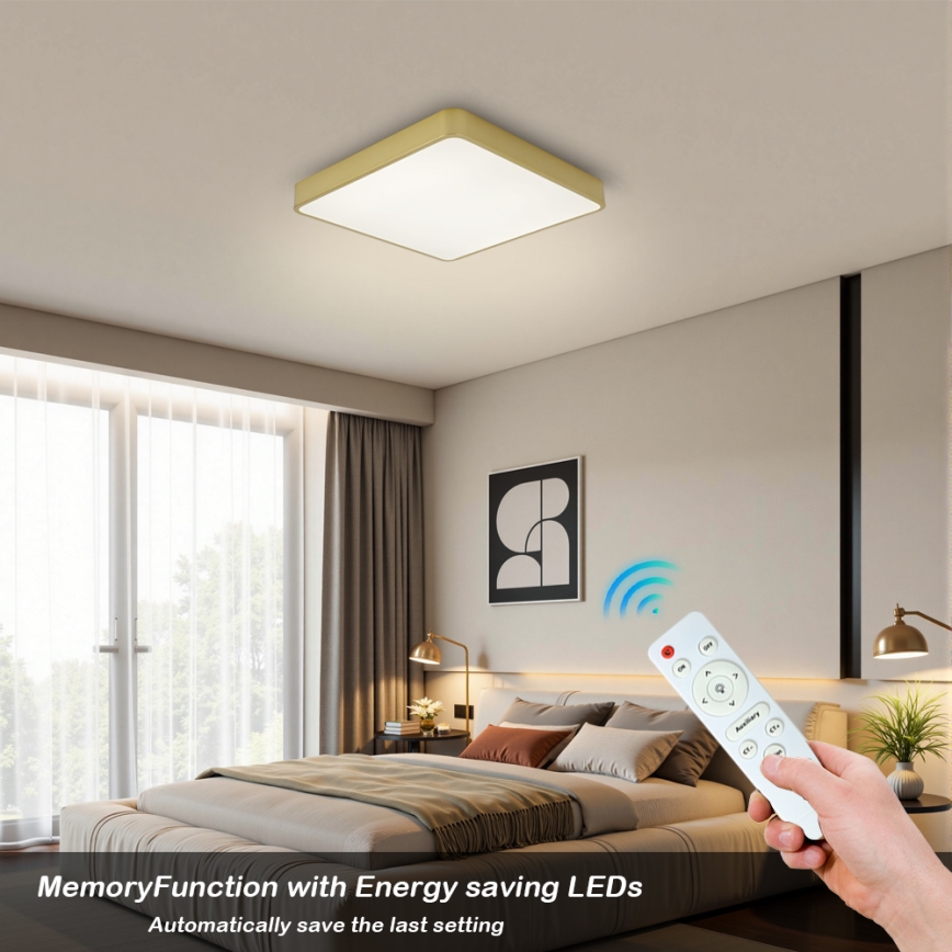 BRILAGI - LED-hämardatav laelamp POOL SQUARE LED/36W/230V 3000-6000K 40x40 cm kuldne + kaugjuhtimispult