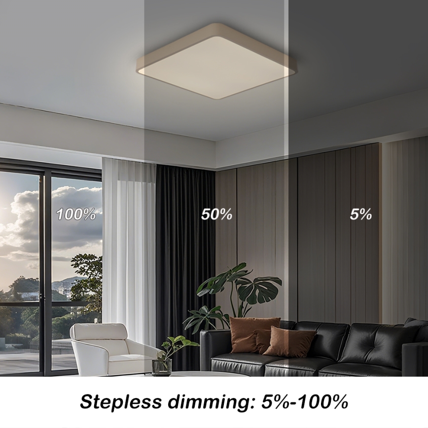 BRILAGI - LED hämardatav laevalgusti POOL SQUARE LED/48W/230V 3000-6000K 50x50 cm beež + kaugjuhtimispult