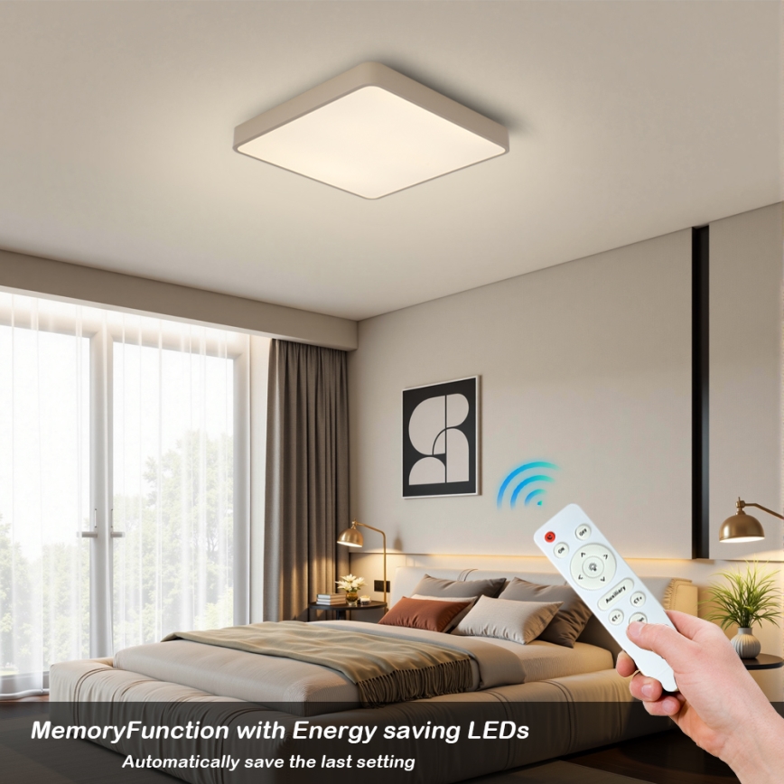 BRILAGI - LED hämardatav laevalgusti POOL SQUARE LED/48W/230V 3000-6000K 50x50 cm beež + kaugjuhtimispult