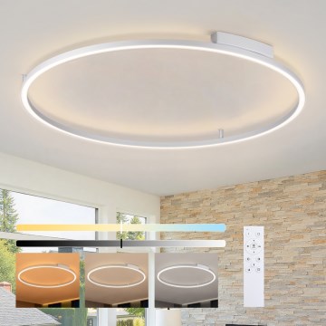 Brilagi - LED-hämardatav laelamp PORTOFINO LED/85W/230V 3000-6000K läbimõõt 120 cm hõbedane + kaugjuhtimispult