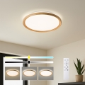 Brilagi - LED-hämardatav laelamp RIVO LED/72W/230V 3000-6000K puidu viimistlus, läbimõõt 50 cm + kaugjuhtimispult