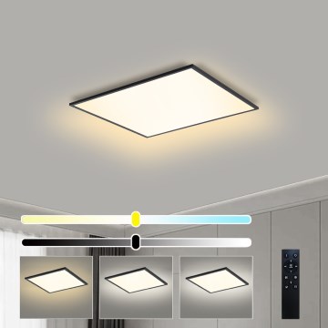 Brilagi - LED hämardatav laelamp SLIMFRAME LED/36W/230V 45x45 cm 3000-6000K must + kaugjuhtimispult
