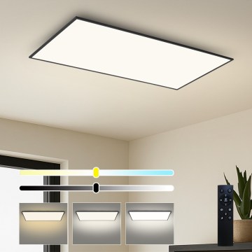 Brilagi - LED hämardatav laelamp SLIMFRAME LED/80W/230V 120x60 cm 3000-6000K must + kaugjuhtimispult