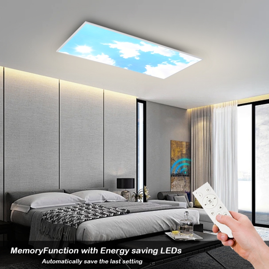 Brilagi - LED hämardatav laelamp SLIMFRAME SKY LED/80W/230V 120x60 cm 3000-6000K hõbe/sinine + kaugjuhtimispult