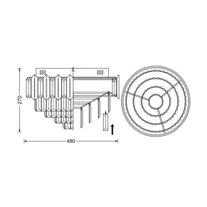 BRILAGI - Hämardatav LED-laelamp SPECTRA LED/45W/230V 3000-6000K läbimõõt 48 cm kuldne + kaugjuhtimispult