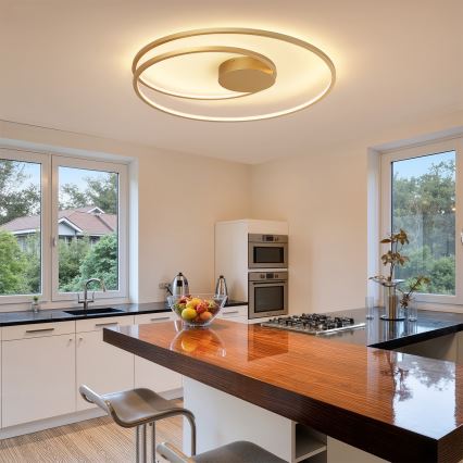 Brilagi - LED hämardatav laelamp TWISTER LED/105W/230V 3000-6000K läbimõõt 100 cm kuldne + kaugjuhtimispult