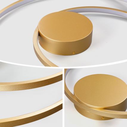 Brilagi - LED hämardatav laelamp TWISTER LED/105W/230V 3000-6000K läbimõõt 100 cm kuldne + kaugjuhtimispult